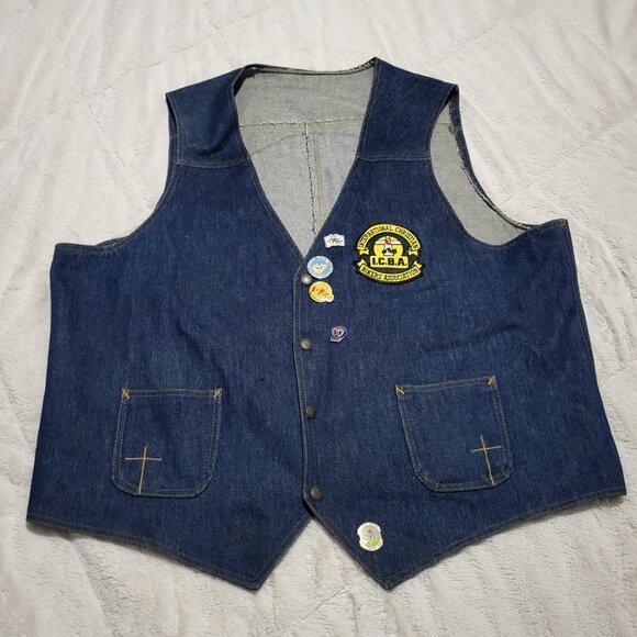 Christian Bikers Association Blue Denim Vest MC Abbotsford BC Canada Handmade - Picture 2 of 14